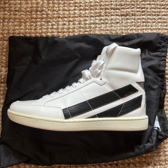 Saint Laurent Signature Court Classic SL/36H High Top Leather Sneakers - Picture 1 of 9